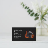 Raven Flames Business Card Visitenkarte (Stehend Vorderseite)