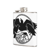 Raven Flask Custom Raven / Crow Art Drink Flask Flachmann (Links)