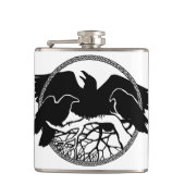 Raven Flask Custom Raven / Crow Art Drink Flask Flachmann (Vorderseite)