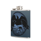 Raven Flask Custom Raven / Crow Art Drink Flask Flachmann (Links)