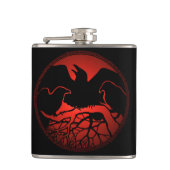 Raven Flask Custom Raven / Crow Art Drink Flask Flachmann (Vorderseite)