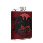 Raven Flask Custom Raven / Crow Art Drink Flask Flachmann (Rechts)