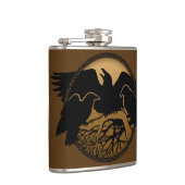 Raven Flask Custom Raven / Crow Art Drink Flask Flachmann (Rechts)