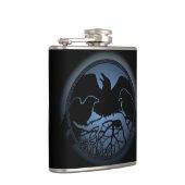 Raven Flask Custom Raven / Crow Art Drink Flask Flachmann (Rechts)
