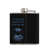 Raven Flask Custom Raven / Crow Art Drink Flask Flachmann (Rückseite)