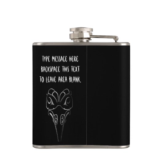 Raven Flask Custom Raven / Crow Art Drink Flask Flachmann (Rückseite)