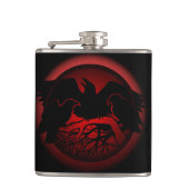 Raven Flask Custom Raven / Crow Art Drink Flask Flachmann (Vorderseite)