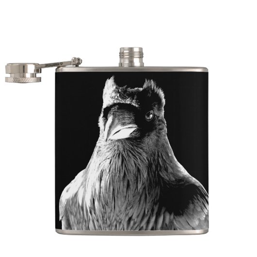 Raven Flask Custom Spirit Animal Raven Drink Flask Flachmann (Geöffnet)