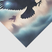 Raven fliegender Sturm Dekouapge Seidenpapier (Ausschnitt)
