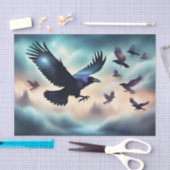 Raven fliegender Sturm Dekouapge Seidenpapier (Handwerk)