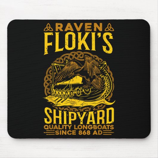 Raven Flokis Shipyard Nordic Mythology Viking Mousepad (Vorne)