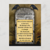 Raven Friedhof Creepy Halloween Einladung Postkarte (Vorderseite)