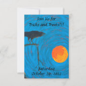 Raven Full Moon Halloween Einladung (Vorderseite)