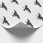 Raven Geometric Cubist Black and White Triangle Geschenkpapier (Ecke)