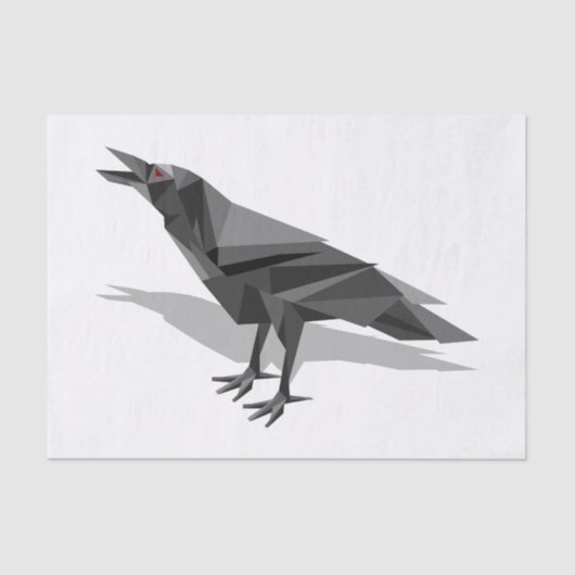Raven Geometric Cubist Black and White Triangle Seidenpapier (Vorderseite)