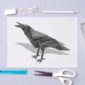 Raven Geometric Cubist Black and White Triangle Seidenpapier (Handwerk)