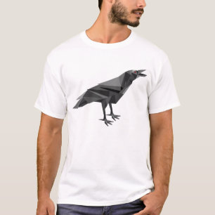 Raven Geometric Cubist Grau Triangle T-Shirt