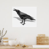 Raven Geometric Cubist Gray Triangle Poster (Küche)