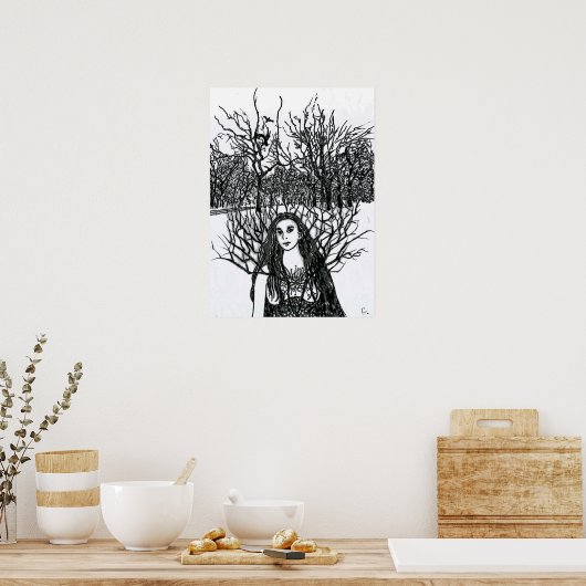 Raven Girl Poster (Küche)