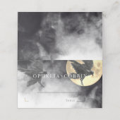 Raven & Golden Moon Gothic Wedding Platzkarte (Außenseite Aufgefaltet)