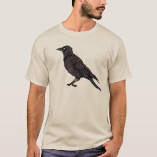 Raven Gothic Art Creepy Crow Ink Zeichnend T-Shirt