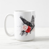 Raven Gothic Rose Aquarell Fantasy Art Monogram Kaffeetasse (Links)