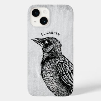 Raven Gothic Schwarz-weiß Horror Tinte Zeichnend N Case-Mate iPhone 14 Hülle
