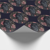 Raven gothic Vintag Blume Geschenkpapier (Ecke)