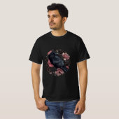 Raven gothic Vintag Blume T-Shirt (Vorne ganz)