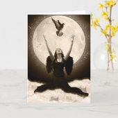 Raven Greeting Card Karte (Gelbe Blume)