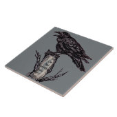 Raven Grey Art Keramik Tile Trivet personalisieren Fliese (Seite)