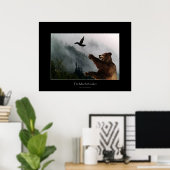 Raven & Grizzy Bären Fun Wildlife Art Poster (Heimbüro)