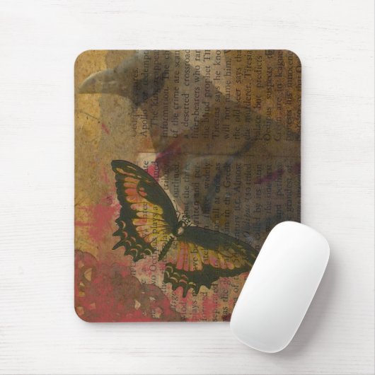Raven Grunge Collage Mousepad (Mit Mouse)