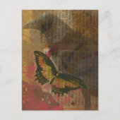 Raven Grunge Collage Postkarte (Vorderseite)