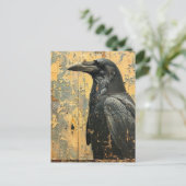 Raven Grunge Cracked Peeling Malerei Postkarte (Stehend Vorderseite)
