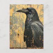 Raven Grunge Cracked Peeling Malerei Postkarte (Vorderseite)
