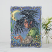 Raven Guide Art Card Fairytale Fantasy Moon (Stehend Vorderseite)