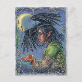 Raven Guide Postcard Fantasy Fairytale Moon Postkarte (Vorderseite)