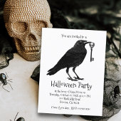 Raven Halloween-Party Einladungspostkarte
