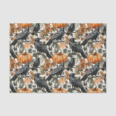 Raven Halloween Pumpkins Wasserfarben Herbst Seidenpapier (Vorderseite)
