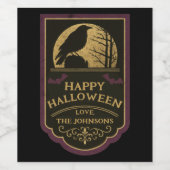 Raven Happy Halloween  Weinetikett (Einzelnes Label)