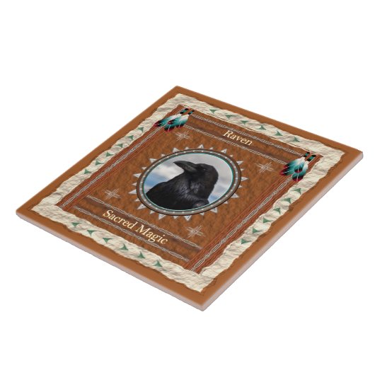 Raven - Heilige Magie - Keramik Fliese (Seite)