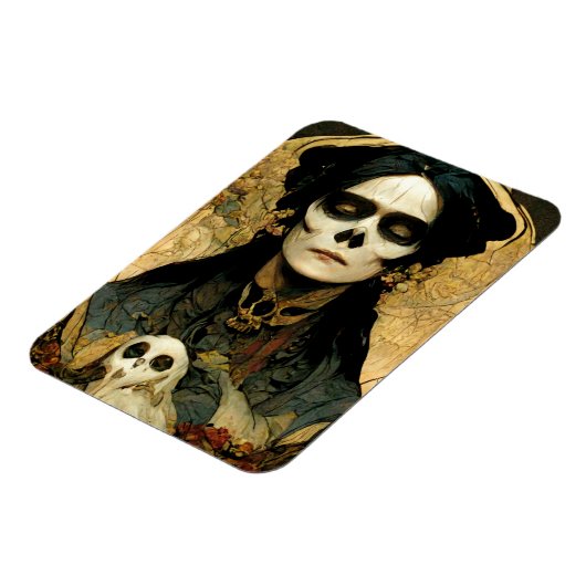 Raven Hexe 2 Fantasy Horror Goth Gothic Magnet (Linke Seite)