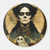 Raven Hexe 2 Fantasy Horror Goth Gothic Magnet (Vorne)