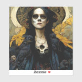 Raven Hexe 3 Fantasy Horror Goth Gothic Aufkleber (Blatt)