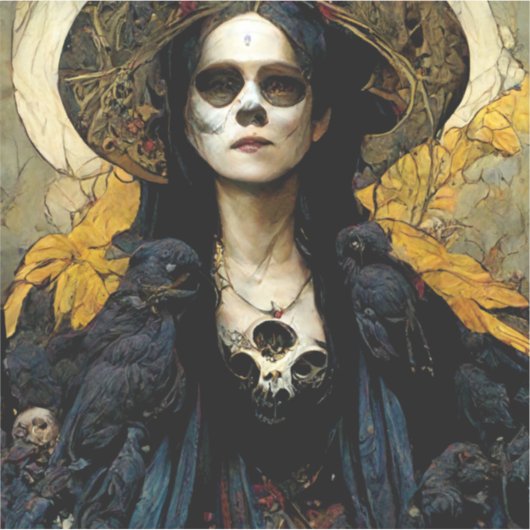 Raven Hexe 3 Fantasy Horror Goth Gothic Aufkleber (Vorderseite)