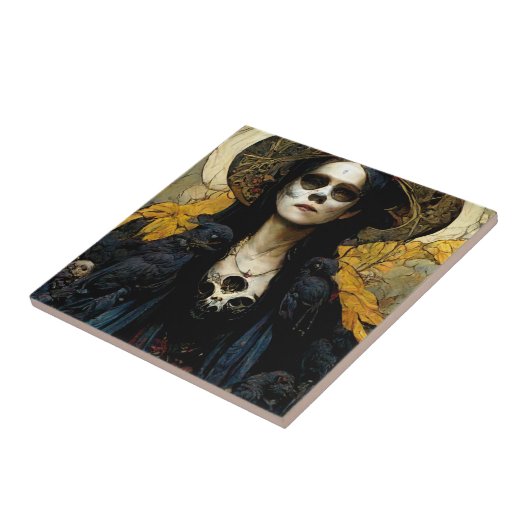 Raven Hexe 3 Fantasy Horror Goth Gothic Fliese (Seite)
