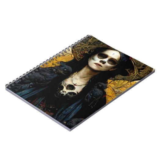 Raven Hexe 3 Fantasy Horror Goth Gothic Notizblock (Linke Seite)