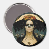 Raven Hexe 4 Fantasy Horror Goth Gothic Magnet (Vorderseite/Rückseite)
