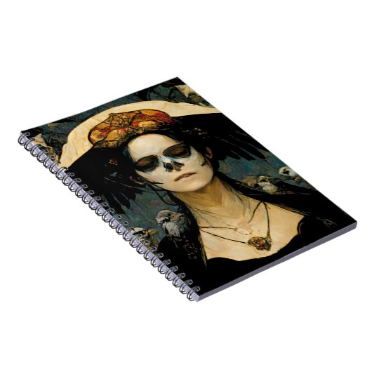 Raven Hexe 4 Fantasy Horror Goth Gothic Notizblock (Rechte Seite)